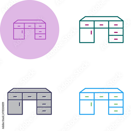 Table with Drawers Vector Icon