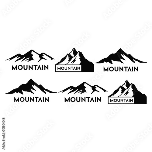 mountain silhouette , set of blue rocky mountain silhouette. bundle vector.
