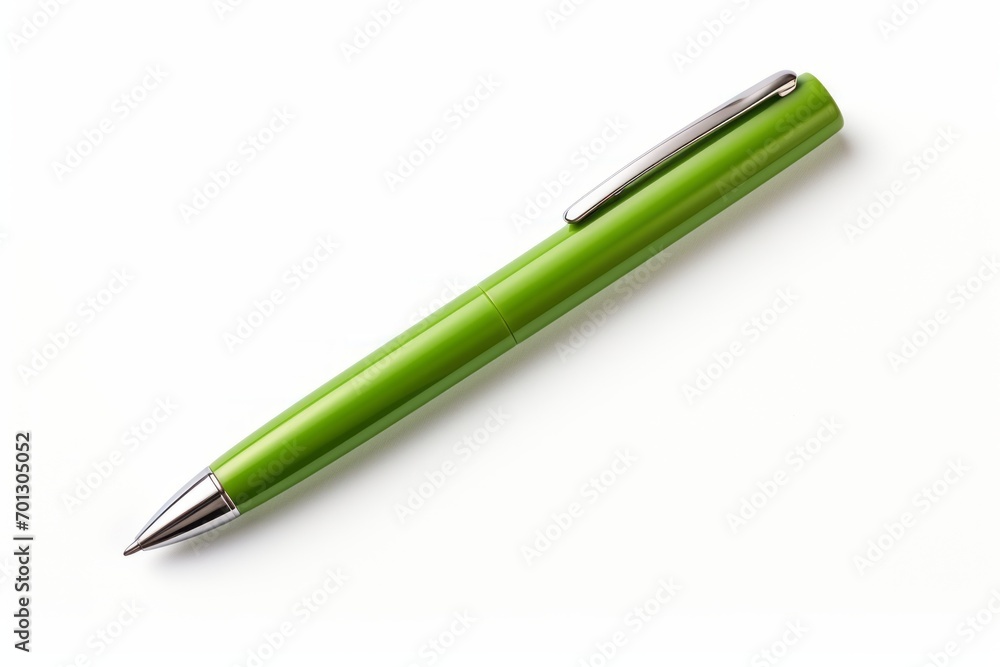 Elegant Green Pen on White Background Elegant Green Pen on White Background