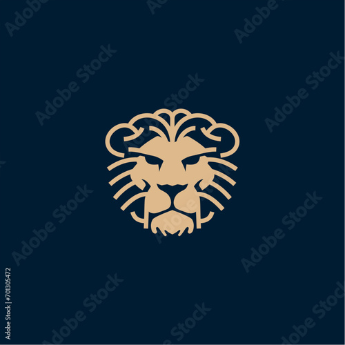 Fototapeta Naklejka Na Ścianę i Meble -  Lion simple line logo design