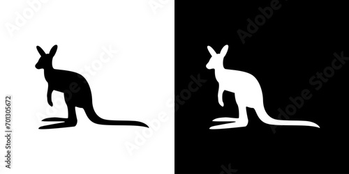 Kangaroo silhouette icon. Animal icon. Black animal icon. Silhouette