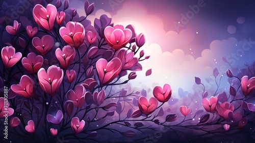 valentine's day background. Flowers symbols of love for the design of greeting cards