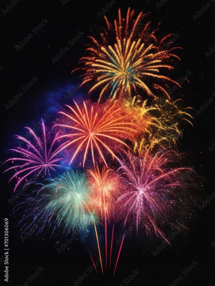 Beautiful New Year fireworks in close-up. Beautiful New Year fireworks in close-up.