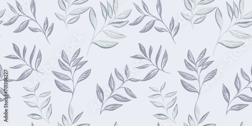 The light trendy pattern with stem leaves. Abstract  creative  simple branches leaf print. Vector hand drawn. Template for design  textile  fashion  surface design  fabric  interior  wallpaper