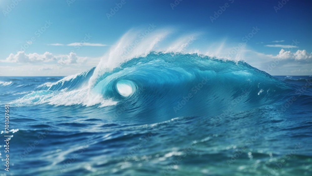 photo of a view of clear blue waves in a beautiful ocean made by AI generative photo of a view of clear blue waves in a beautiful ocean made by AI generative