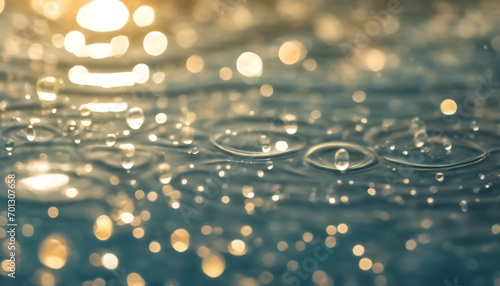 Giochi di Pioggia al Sole su uno Sfondo di Acqua Trasparente photo