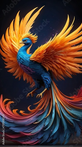 Majestic Fire-Plumed Phoenix