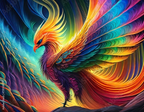 Rainbow bird © MrTballs AI Art