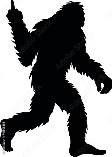 Bigfoot Sasquatch Middle Finger SVG Cut File for Cricut and Silhouette, EPS ,Vector, PNG , JPEG, Zip Folder