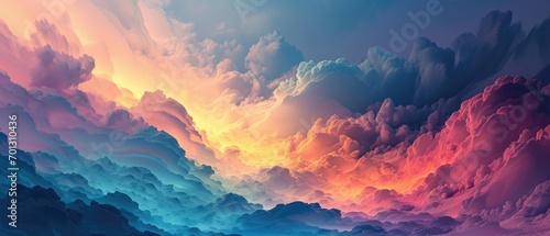 Dramatic cloudscape with vivid orange and cool blue tones.