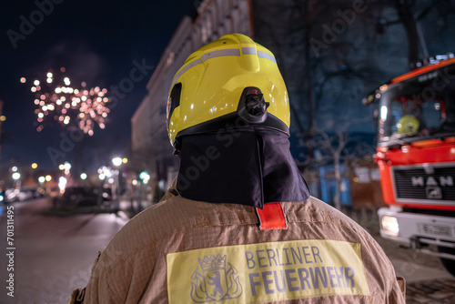 Canvas Print New Year's Eve at the Berlin Fire Department
