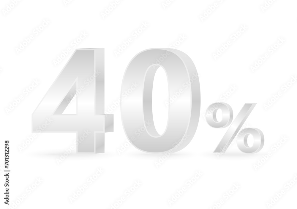 40% or 40 Percent Off Sale Discount. 40% for Banner, Poster or Advertising. Vector Illustration. 40% or 40 Percent Off Sale Discount. 40% for Banner, Poster or Advertising. Vector Illustration.