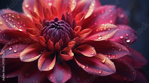 Close up of Flower with water drops on it photo