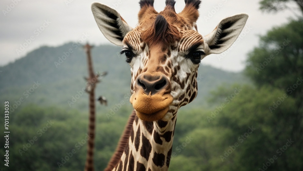 Obraz premium giraffe eating grass
