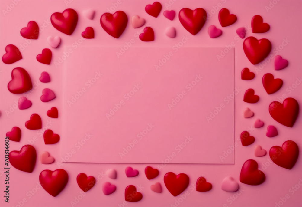 Cuori Rosso Passione- Cartolina d'Auguri per San Valentino su Sfondo Rosa Pastello Cuori Rosso Passione- Cartolina d'Auguri per San Valentino su Sfondo Rosa Pastello