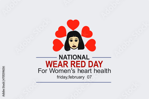Vector illustration on the theme of National Wear Red day on February 7th.