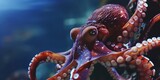 A marine animal, a giant octopus with its mouth open, is depicted as a robotic octopus with oily tentacles.