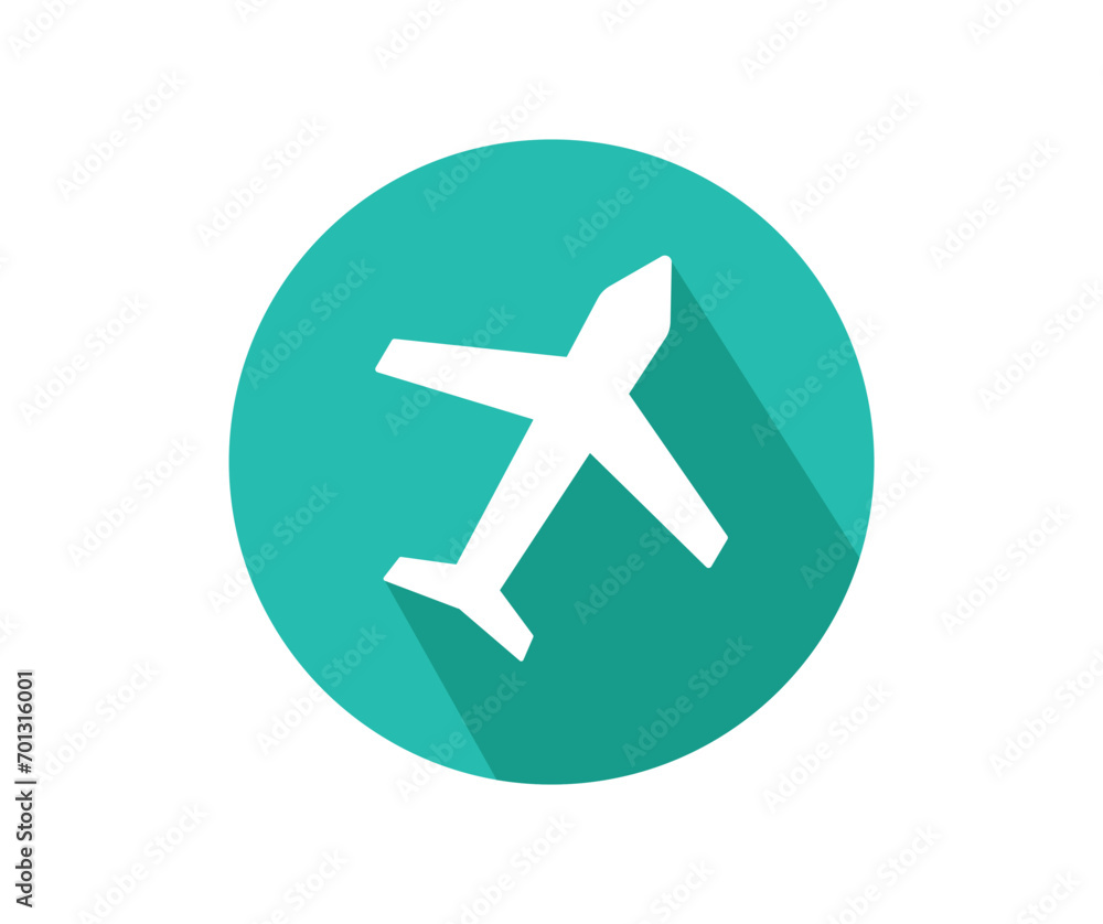Plane vector icon in modern flat style isolated. Collection of vector symbol on white background. Airplane icon symbol isolated . Vector illustration.