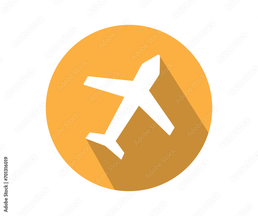 Fototapeta premium Plane vector icon in modern flat style isolated. Collection of vector symbol on white background. Airplane icon symbol isolated . Vector illustration.
