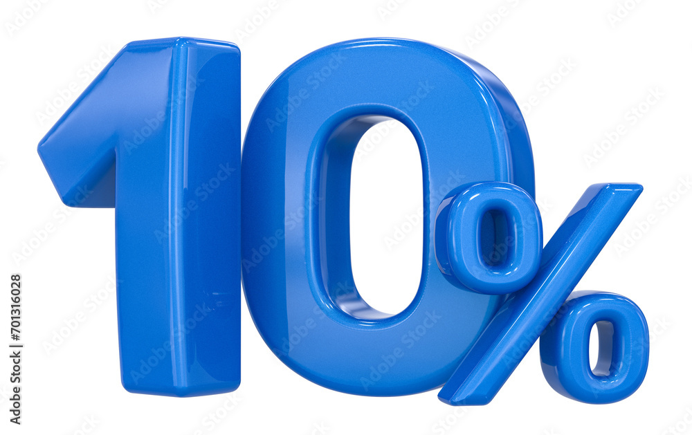 3D Render 10 Off Percent Blue 3D Render 10 Off Percent Blue