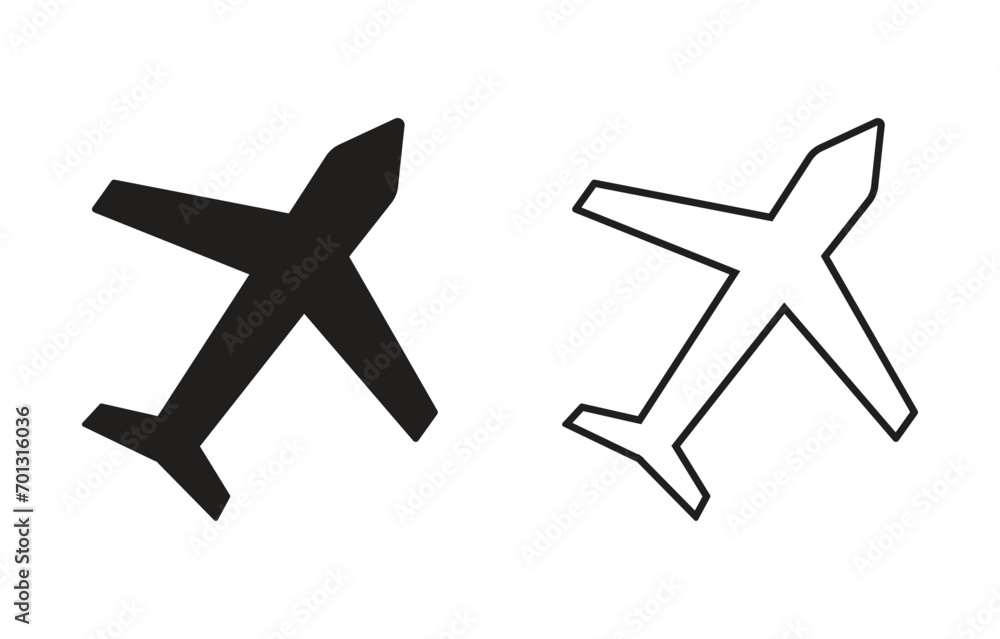 Plane vector icon in modern flat style isolated. Collection of vector symbol on white background. Airplane icon symbol isolated . Vector illustration. Plane vector icon in modern flat style isolated. Collection of vector symbol on white background. Airplane icon symbol isolated . Vector illustration.