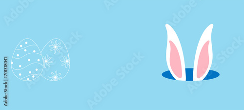 easter bunny flat illustration hand drawn wallpaper background 