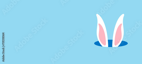 easter bunny and eggs flat illustration hand drawn wallpaper background 