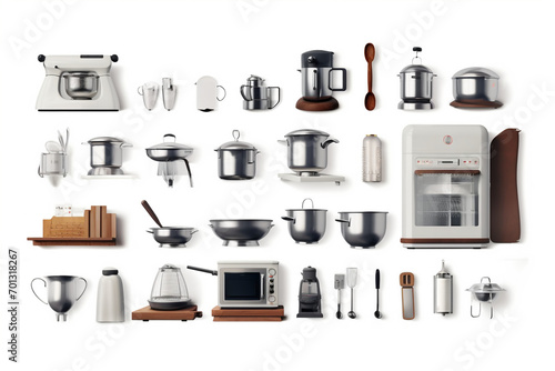 Wallpaper Mural Cooking equipment. Isolated on white background Torontodigital.ca