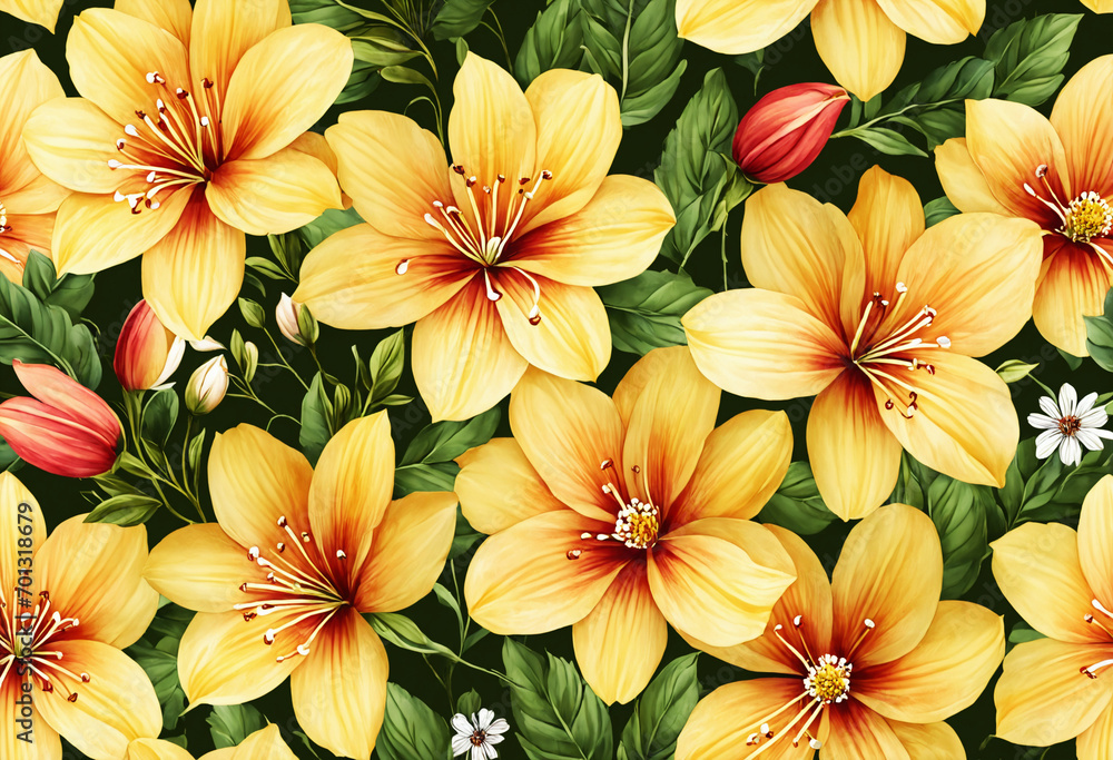 Obraz premium Flowers watercolor illustration