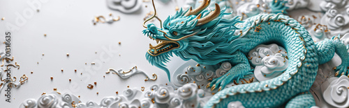 Chinese New Year 2024, the year of the Dragon, dragon zodiac sign, banner, poster, empty space text 