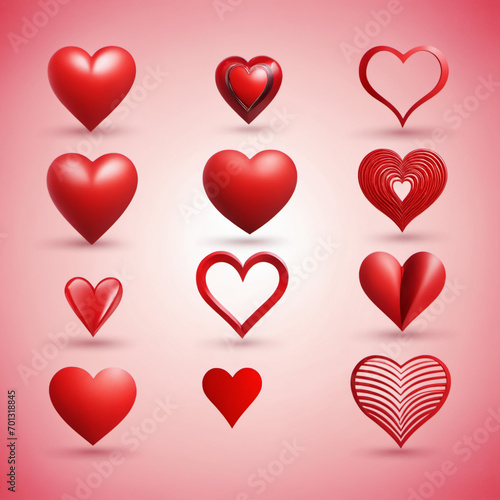 Heart logo design collection. Valentine's day. Love, Cardio icon