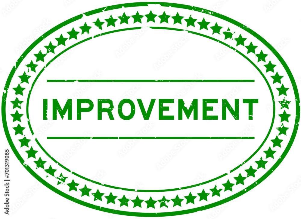 Grunge green improvement word oval rubber seal stamp on white background Grunge green improvement word oval rubber seal stamp on white background