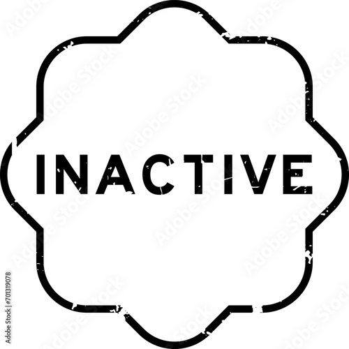 Grunge black inactive word rubber seal stamp on white background