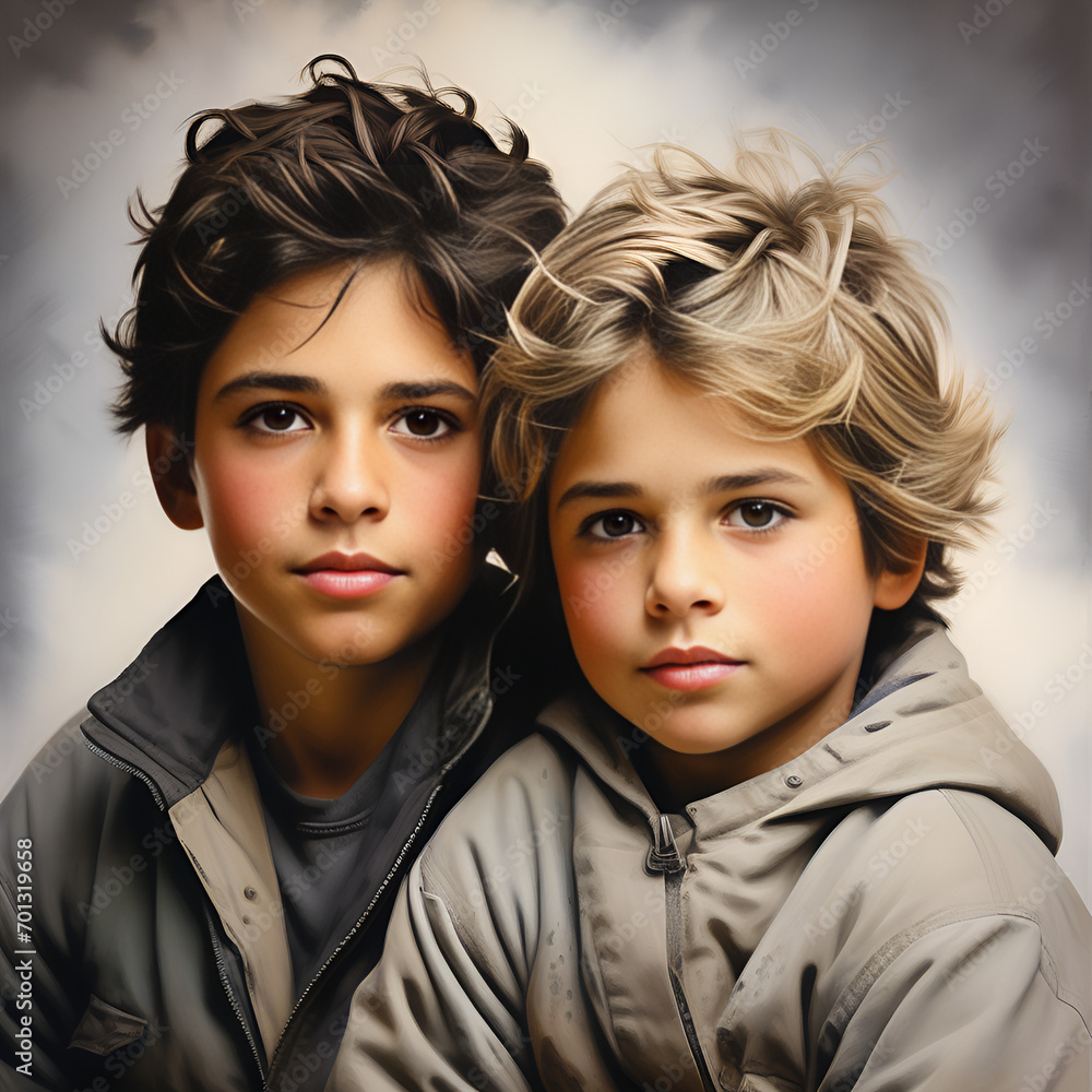 portrait of two people Generative AI portrait of two people Generative AI