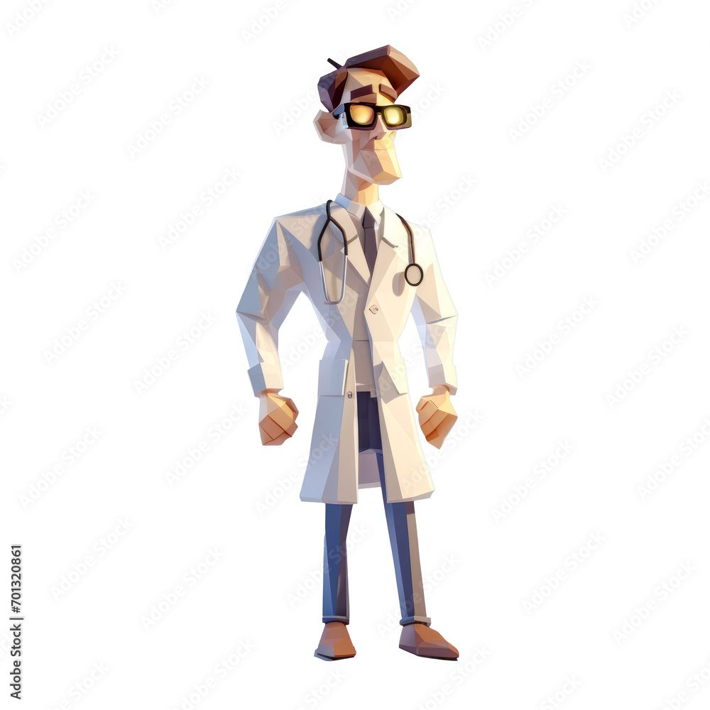 Stylized cartoon doctor with glasses and a stethoscope, perfect for healthcare-themed graphics and animations. Stylized cartoon doctor with glasses and a stethoscope, perfect for healthcare-themed graphics and animations.