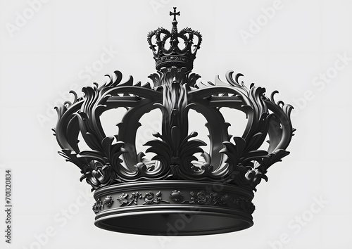 Black royal crown isolated on white background © Andsx