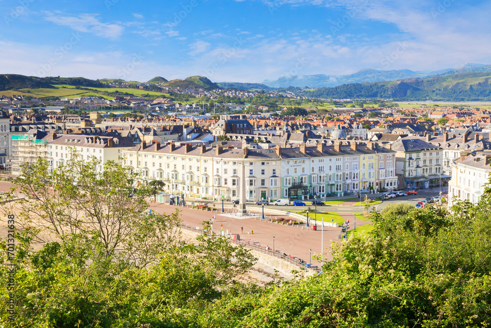 Llandudno, North Wales - A view over the Victorian town, from the Promenade to the surrounding countryside and Snowdonia, from the Great Orme.