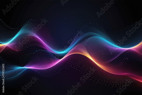 Colorful sound waves, abstract background, horizontal composition photo
