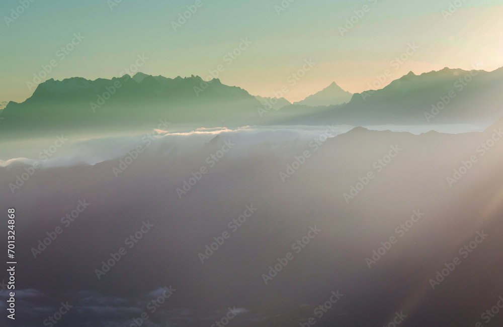 Fototapeta premium Mountains on sunrise