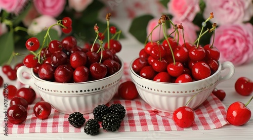 cherries in a bowl photo