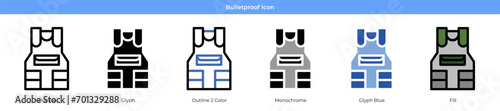 Bulletproof Icon Set Vector