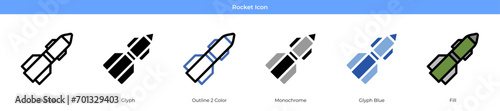 Rocket Icon Set Vector