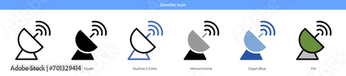 Satelite Icon Set Vector