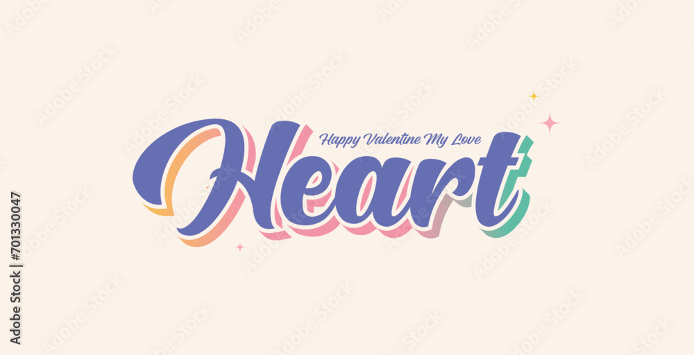 Letter Design Valentine Day Sticker Or Gift For Love 
