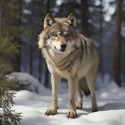 Wolves Unleashed Navigating the Wild Frontiers of Pack Dynamics and Conservation ai generated © Aziz
