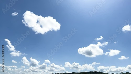 Cloudscape, Cloudy Light Blue Sky Blackground With Land At Phu Manorom, Mukdahan, Thailand 11Nov2023 photo