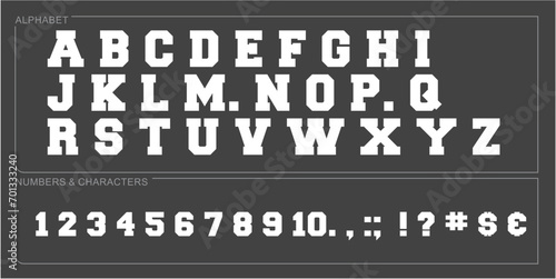 alphabet letter font set. typographic font with trendy thin, bold, uppercase, lowercase and numbers letters. vector illustration.