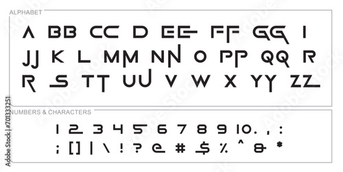 alphabet letter font set. typographic font with trendy thin, bold, uppercase, lowercase and numbers letters. vector illustration.