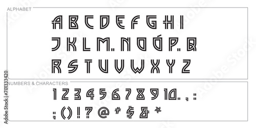 alphabet letter font set. typographic font with trendy thin, bold, uppercase, lowercase and numbers letters. vector illustration.
