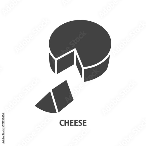 Cheese glyph icon. Dairy product vector illustration.